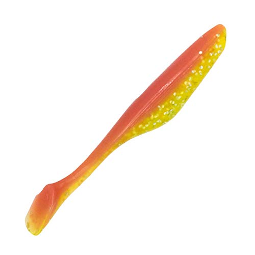 Charlie's Worms Artificial Fishing Bait Viper Minnow, Freshwater Saltwater Bass Fishing Lures Scented Soft Bait 8pk - color: Electric Chicken