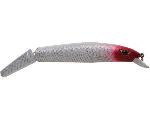 P-Line Angry Eye Predator Minnow - color: Pearl White Laser/Red Head