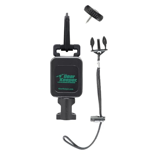 Gear Keeper Aluminum Wading Staff Tether Retractor - Premium Fishing Accessories with Snap Clip and Threaded Stud Mount, QC-II Split Ring & Lanyard Loop - Heavy-Duty Fishing Tools - Made in USA - style: Combo Mount – Snap