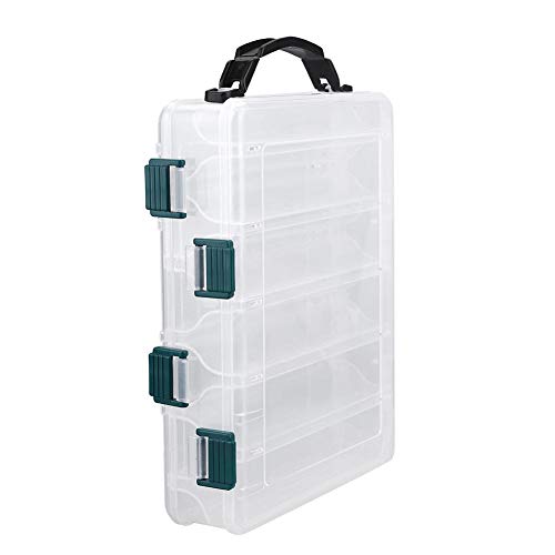 Double-Sided Fishing Lure Hook Tackle Box, Clear Visible Plastic Lure Case, Fishing Tackle Accessory Storage Box Case Container(10 Slots)