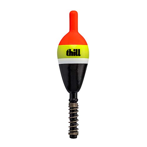 Thill Night 'N Day Glow Float Balsa Wood Fishing Bobber, Fishing Gear and Accessories, 3/4" Oval Shorty, Spring Float