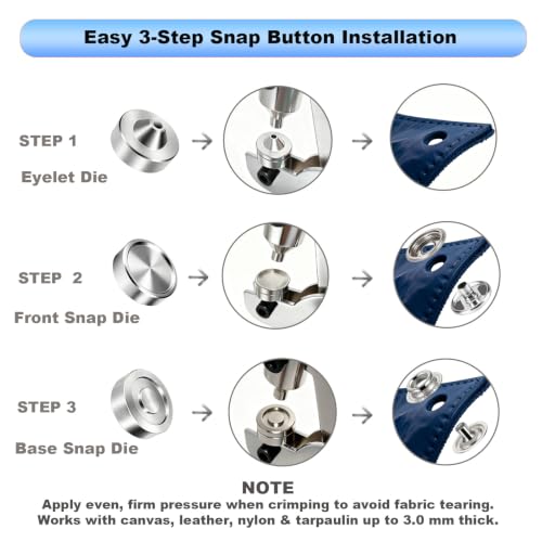 Snap Fastener Tool Kit, 100 Sets Boat Cover Snaps with Snap Setter Tool | Labor-Saving Auto Align Snap Installation Tool, Snap Repair Kit with 380 Pcs 15mm Stainless Snaps for Covers, Canvas, Tarps