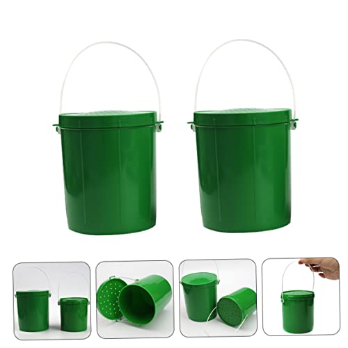 KICHOUSE 2pcs Breathable Live Bait Bucket Portable Fishing Storage Container Air Holes Worm Holder for Fishing Enthusiasts