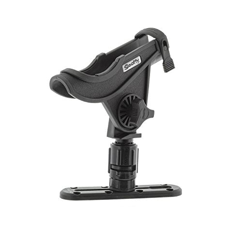 Scotty 0282-BK Baitcaster Rod Holder with Gearhead & Track | Easily Install on Any Small Watercraft