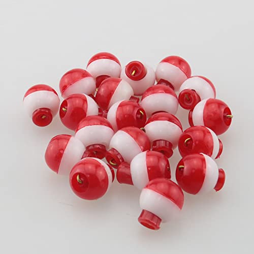 Fishing Bobber 20PCS Red and White ABS Plastic Snap-on Fishing Floats Bobber Round Buoy Fishing Tackle Accessories - size: 13mm