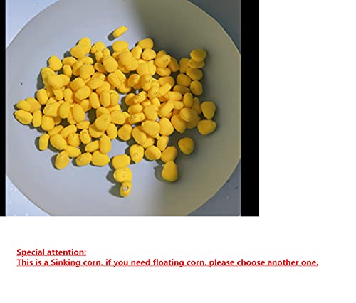 150Pcs Fake Corn Floating Soft Baits Simulation Carp Fishing Lures Floating Baits with Nice Scent - color: Yellow(Sinking)