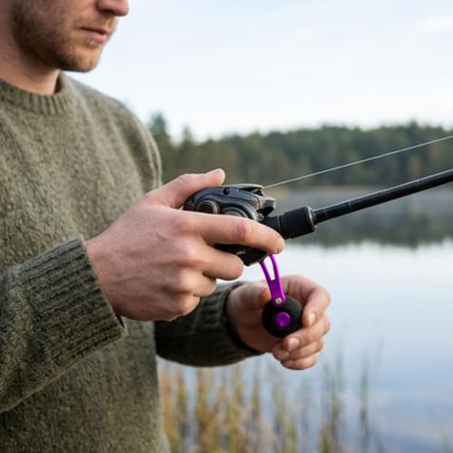 Power Handle Baitcasting, Baitcasting Handle Replacement for Baitcasting Fishing Reel, Fishing Reel Handle Replacement Baitcaster, Metal Knob Grip Replacement for Outdoors - color: Purple
