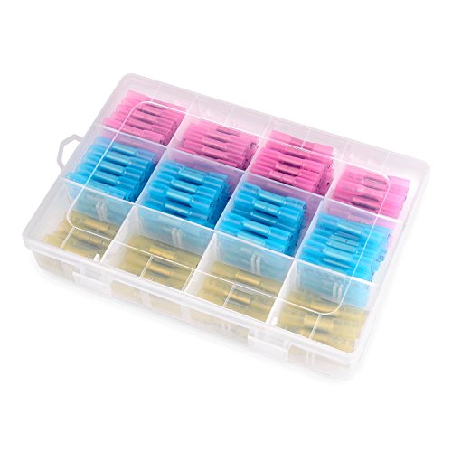 Nilight 200PCS Heat Shrink Butt Connectors – Waterproof Wire Connectors - Automotive Marine Grade Electrical Terminals – Crimp Butt Splice Terminal Kit - color: 200PCS Heat Shrink Butt Connectors