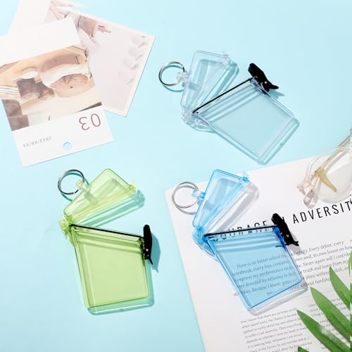 BESARME 3 Pack Waterproof ID Badge Holder Case Clear Vertical ID Card Holder with Lanyard Carabiner and Keychain Durable Locker Dry Box(Clear Blue Yellow) - color: Clear, Blue, Yellow