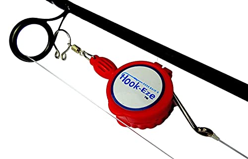 HOOK-EZE Knot Tying Tool Cover Hooks on 4 Fishing Poles - Line Cutter - 2 Sizes Saltwater Freshwater Bass Kayak Ice Fishing