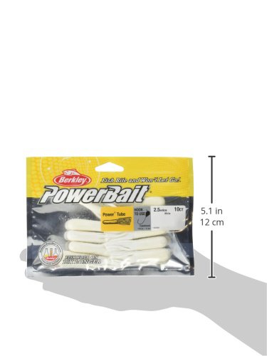 Berkley PowerBait Power Tube Fishing Soft Bait - color: White, size: 2 1/2" (10 Count)