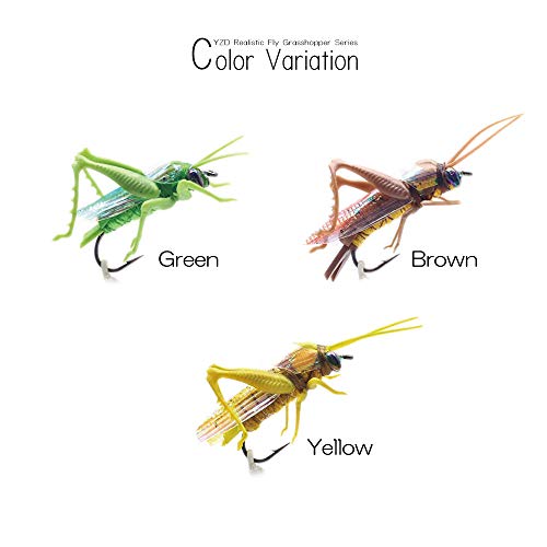 Lifelike Hopper Fishing Bait - color: Small Yellow 12pcs