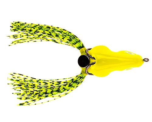 Scum Frog Scumdog Topwater Bass Fishing Hollow Body Frog Lure with Weedless Hooks - color: Chartreuse, size: 5/8 oz