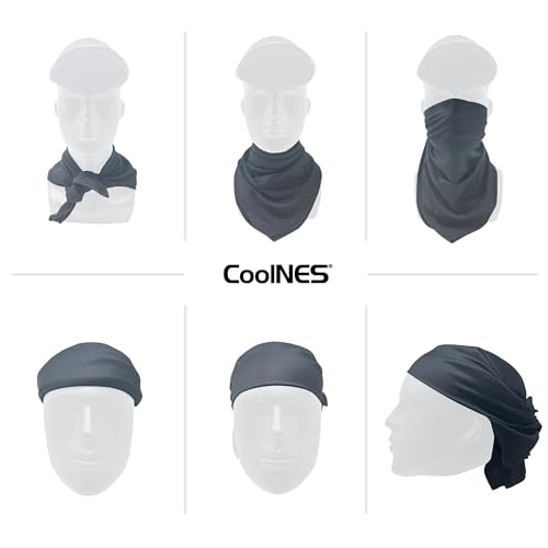 CoolNES - Cooling Bandana Adjustable Cools Instantly When Wet UPF 50 - color: Black
