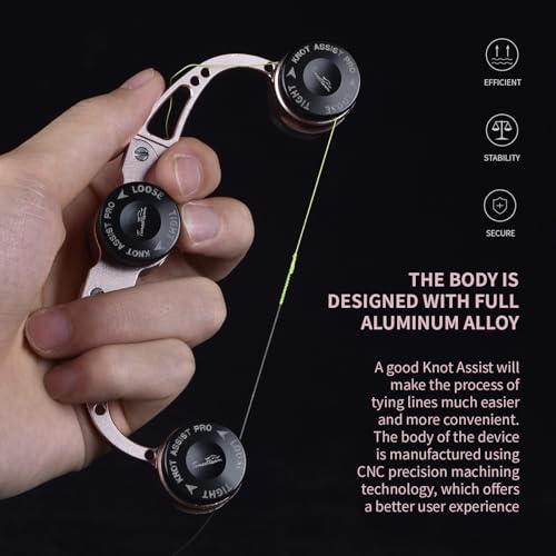 FG Knot Assist Tool,Knot Assist GT Knotter Leader Connection Knot Assist 2.0 for FG Knot Braided Line to Leader Connection Fishing Knot Tying Tool for Braid to Monofilament Leade - color: Rose Gold