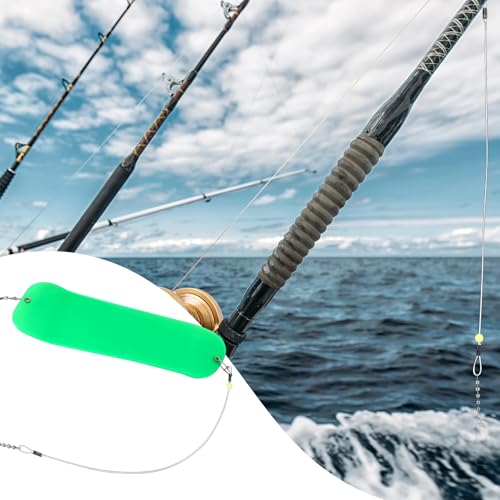 Threlaco 6 Pcs Trolling Bumper for Trolling Flashers Dodgers Fishing Leader Saltwater Leader Line Bottom Rigs Clear Nylon Surf Fishing Steel Tackle Rigs with Swivel Snaps Beads - size: 18 Inch