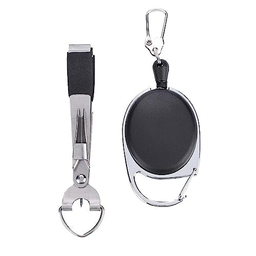 Fishing Knot Tool, with Line Cutter and Hook Sharpener, Multi Function Fishing Tool, with Retractor Clip, Portable Gear, for Fly Use