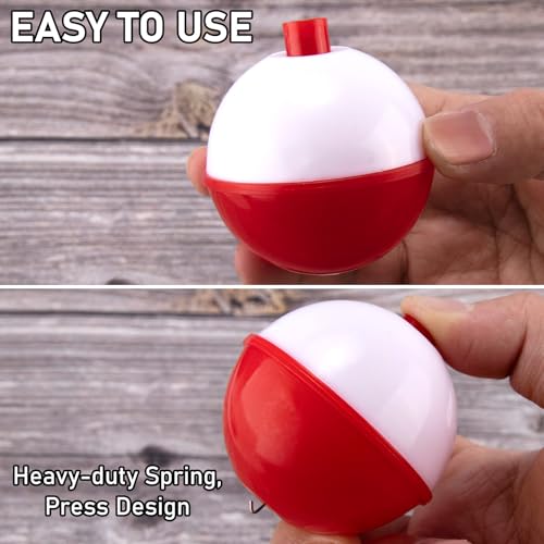 Dr.Fish 20 Pack Fishing Bobbers, Snap on Fishing Floats Hard ABS Spring Float Push Button Bobber for Trout Bass Crappie Freshwater - color: Green/Chartreuse, size: 2.0 inch