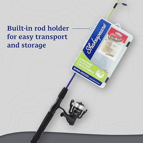 Shakespeare Catch More Fish Spinning Reel and Fishing Rod Combo with Kit - color: Lake/Pond - Yellow, style: 2024 Model