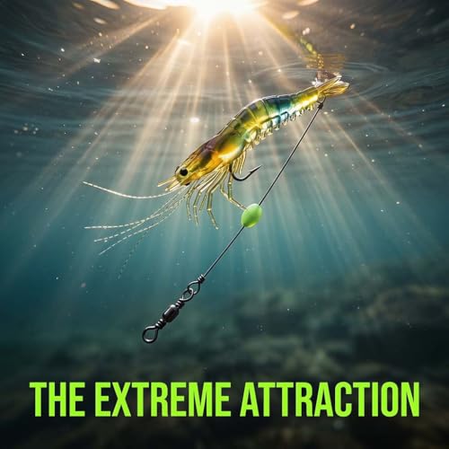 Fishing Lure Kit, 5pcs Bionic Shrimp Lures and 10pcs Paddle Tail Soft Plastic Swimbaits, Glow Soft Baits for Freshwater Saltwater Bass Trout Fishing