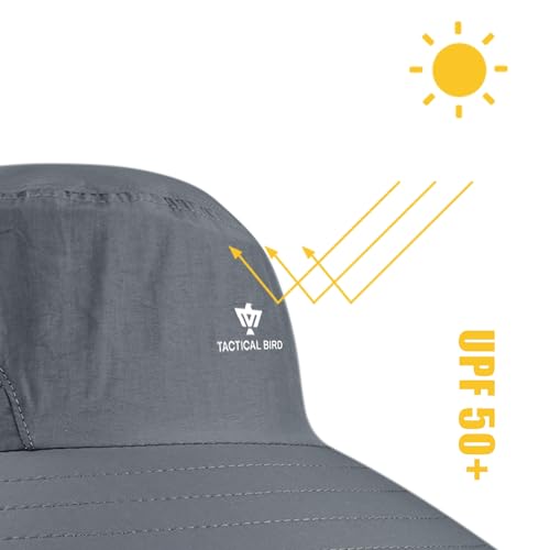 Fishing Hat, Men's Sun Hat, Anti-UV Sun Protection Wide Brim Fisherman Hat with Neck & Face Flap Cover, XL - color: Dark Gray, size: Large-X-Large