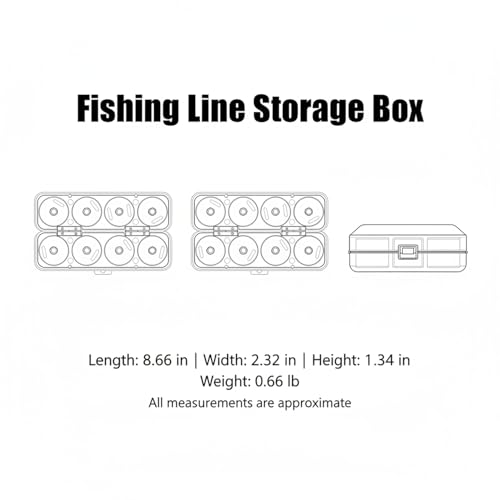 Red PP Plastic Fishing Line Spool Organizer Box for Tackle Storage - Keeps Braided, Fluoro & Mono Spools Secure (1 Pack) - size: 8.66 x 2.32 x 1.34 in