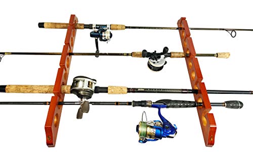 Old Cedar Outfitters Solid Pine Horizontal Ceiling Rack for Fishing Rod Storage, Holds up to 9 Fishing Rods, CPR-009 - color: Pine 9 Rods