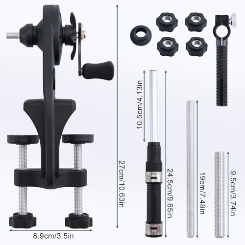 Goture Fishing Line Spooler for Fishing Reel, Fits Spools up to 5.9 in Fishing Spooler, Available in Two Lengths Fishing Reel Line Spooler, Adjustable Friction Machine Spooling Station System - color: Fishing Line Spooler with Scissors
