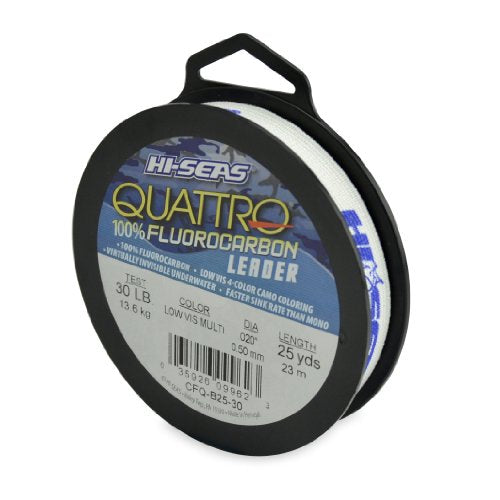 Hi-Seas Quattro 100% Fluorocarbon Leader - size: 25 Yard, 30 Pound Test