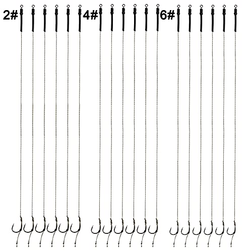 Carp Fishing Hair Rigs Kit,18pcs Braided Thread Boilies Carp Rigs with 3 Extender Boilie Bait Stops and Stringer Needle - color: 18pcs Carp Rigs