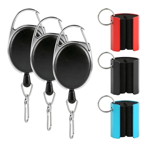 Fishing Rod Clip, 3 Pack Aluminum Rod Holder, Clamp with Elastic Buckle, Fits Most Spinning/Ice Fishing Rods, Hands-Free for Anglers
