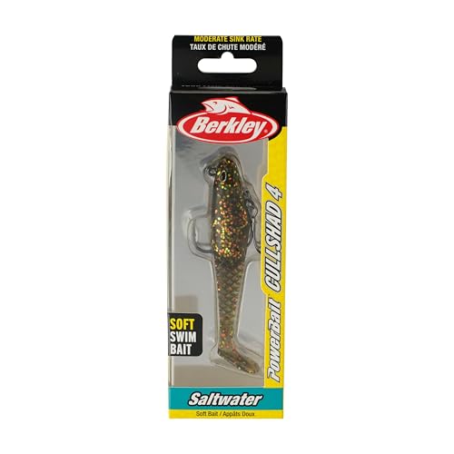 Berkley PowerBait Saltwater Pre-Rigged Cullshad Fishing Soft Bait - color: Dark Night, size: 4 in (0.5 oz)