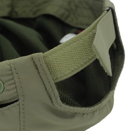 Connectyle Men's Sun Hat with Detachable Neck Flap Adjustable Outdoor UPF 50+ Baseball Sun Cap for Fishing Hiking Golfing - color: Army Green