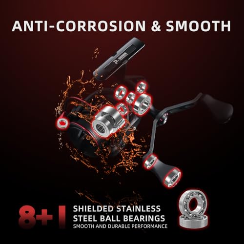 SEASIR Prospec Spinning Reels, Ultralight Smooth | Carbon Fiber, Max Drag up to 19.8LB, 5.2:1/6.2:1 Gear Ratio, Compact, 8+1 Shielded Ball Bearing, Freshwater Saltwater - style: 3000mhg/Max Drag 9kg