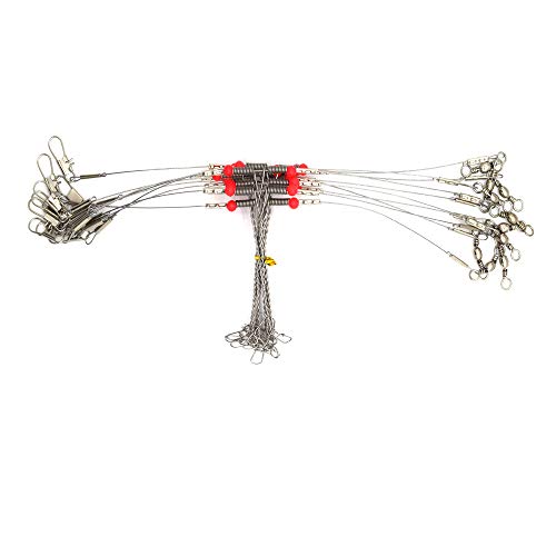 Senyu Wire Trace Leader Rig Stainless Steel 1-5 Arms Fishing Rigs with Snap,High-Strength Fishing Leaders Saltwater-Perch Rigs for Fishing - color: Arm Length 2.7inch, style: 1 Arm Leader