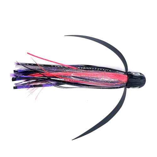 Saltwater Big Game Fishing Lure, for Offshore trolling (FlyBoy) - color: Purple Pink Black Stripe