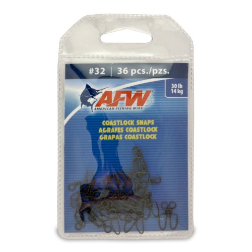 AFW Brass Coastlock Snap Swivels – Durable Fishing Gear with High-Strength Wire Snaps, Black Oxide Finish, Prevents Line Twisting & Kinking, Supports Up to 350 lb Test. - size: 36 Pieces, 30 Pound Test
