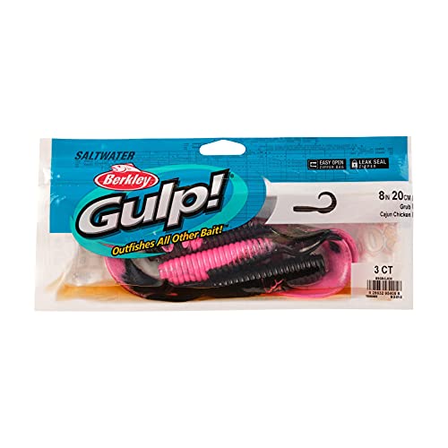 Berkley Gulp! Grub Saltwater Fishing Soft Bait - color: Cajun Chicken, size: 8- Inch