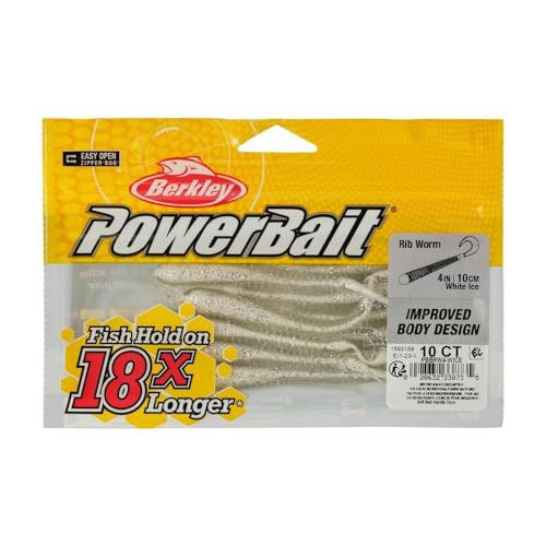 Berkley Berkley PowerBait Rib Worm - color: White Ice