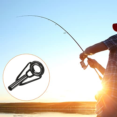 PATIKIL Tube Dia Fishing Rod Tips Repair Kit, Stainless Steel Black Guide Ring for Fishing - size: 2.8mm