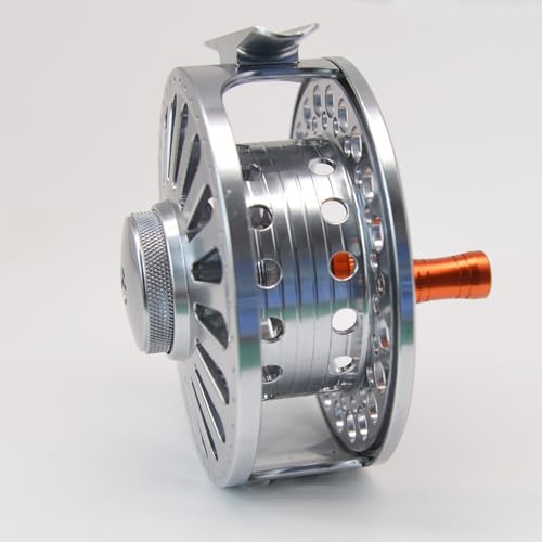 Alichino Fly Fishing Reel, CNC Machined Aluminum Alloy Large Arbor Fly Reel with Carbon Disk Drag - size: 5/6WT
