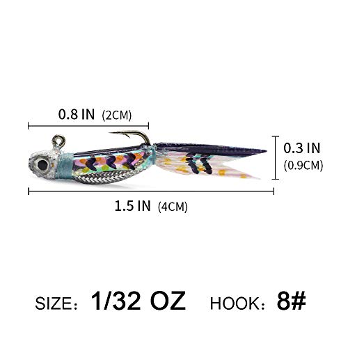 YZD Silverside Minnow Crappie Jig 12pcs - color: 04 Multi
