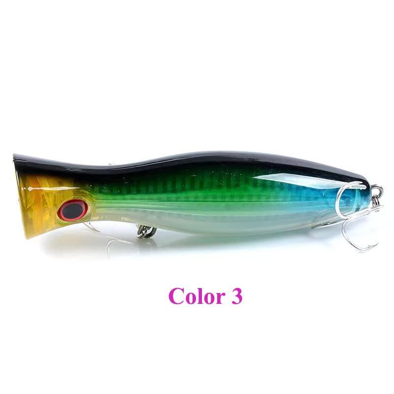 3Pcs Hard Topwater Popper Saltwater Fishing Lures Set,as Large Long Casting Poppers Lure for Bass Salmon Trout Walleye Redfish 38
