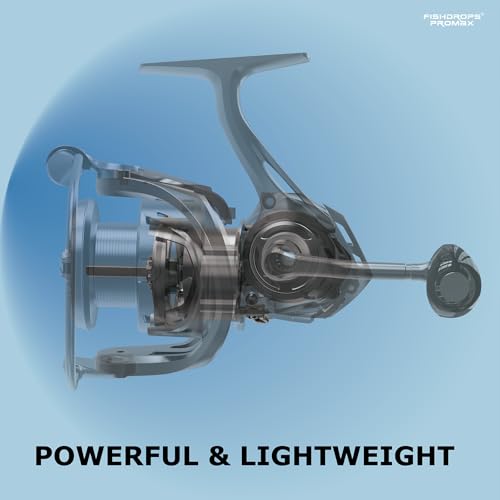 Fishdrops Rhino Spinning Reel, UP to 22LBs Drag & 7+1 BB Fishing Reel, CNC Aluminum Spool & Ultra-Lightweight Handle, for Fresh and Saltwater, 6.2:1 High Speed Gear Ratio - size: Size4000