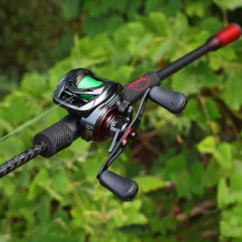 Sougayilang Fishing Rods, Spinning Rods and Casting Fishing Rods, with Full Carbon Fiber Handle, 24T Carbon Fiber 2PCS Fishing Pole for Long Casting Bass, Trout, Panfish - size: Cast-7'00''