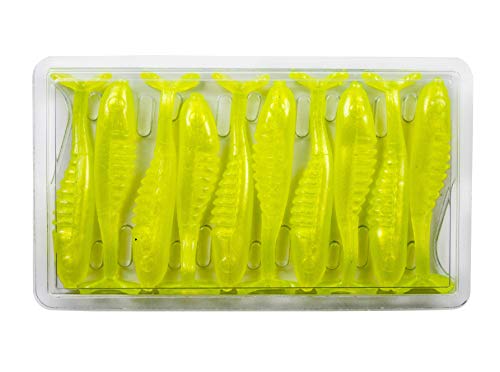 Bobby Garland Slab Hunt'R Soft Plastic Crappie Fishing Lure, 2.25 Inches, Pack of 10 - color: Pearl Chartreuse