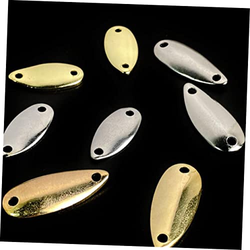 KOMBIUDA 20pcs Metal Fishing Lure Blades Portable DIY Fishing Bait Accessories Reusable Lightweight Lure for Gold