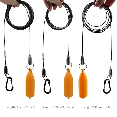 Fish Stringer with Snaps, Stainless Steel Fishing Lock Snap for Freshwater and Saltwater Anglers, Kayak Boat Fishing, Outdoor Enthusiasts - size: 4M