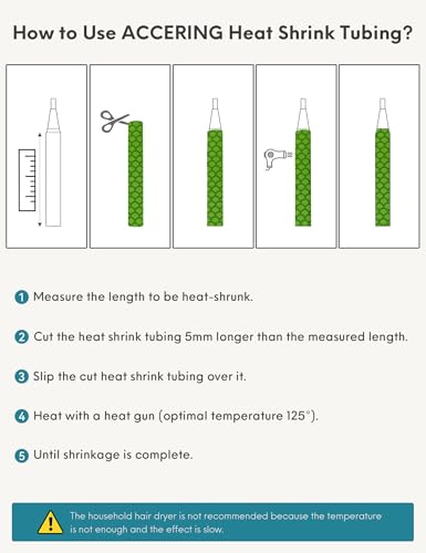 Accering DIY Flexible Fishing Rod Shrink Wrap Grip (φ25mm, Fruit Green) | L3.3ft, 1.8:1 shrink ratio. Diy fishscale fishing rod shrink wrap grip for metal tool handle & camping shovel. - color: FruitGreen, size: φ25mm, L3.3ft