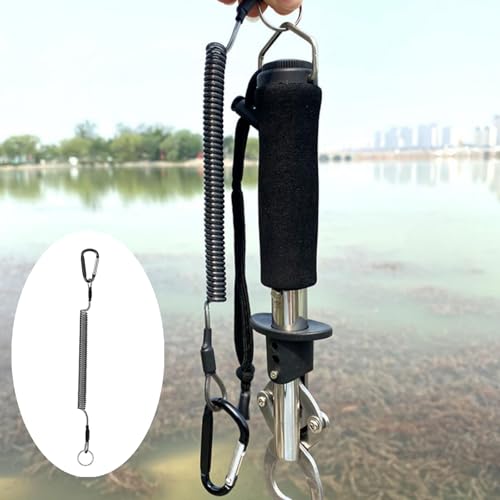 6 PCS Fishing Lanyard Retractable Safety Coiled Lanyard | heavy steel wire inside, equipped with alloy clip, sturdy for pliers and boating tools